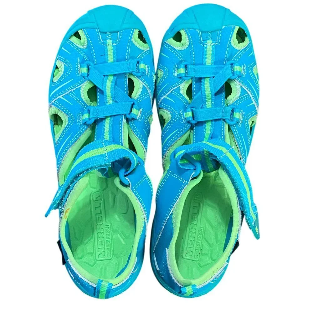 Merrell Water‎ Sport Sandal Outdoor Hiking Beach Aqua Shoes Turquoise Lime Sz 5M
